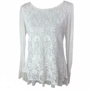 Sundance Linen Lace Eyelet Blouse Small